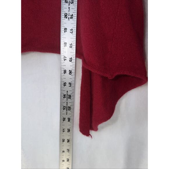 Cynthia Rowley 100% Cashmere Sweater Open Front Womens Large Red Sequins Party - Picture 6 of 8